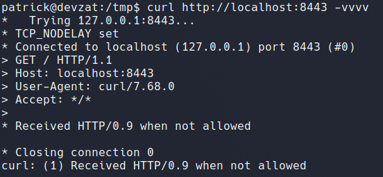 Port 8086 — 404 response