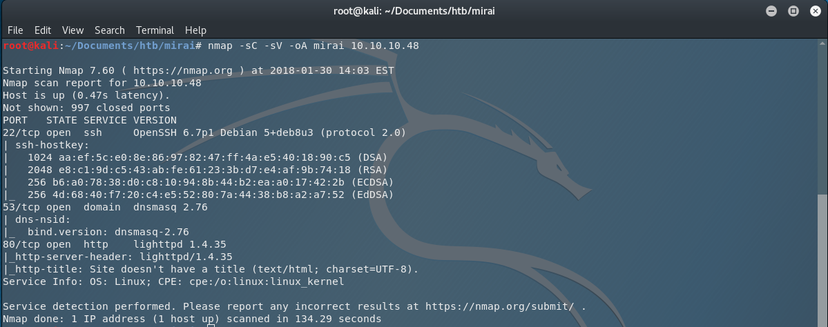 nmap scan results