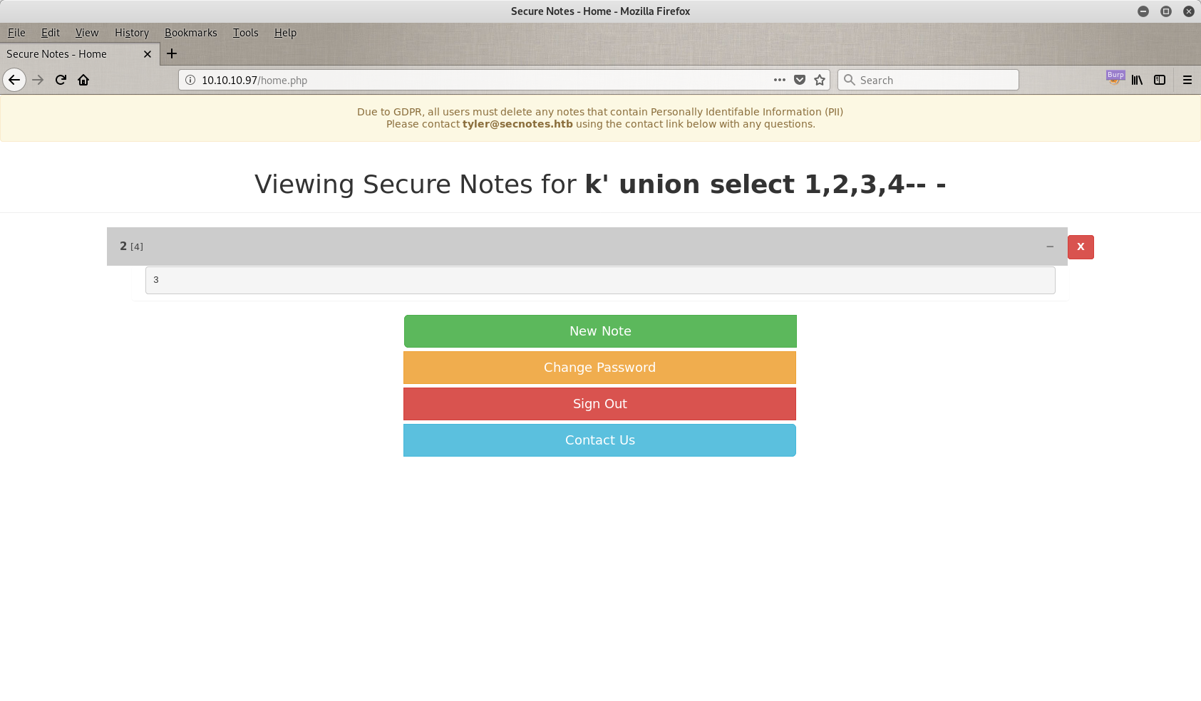 testing the corrupted database entry