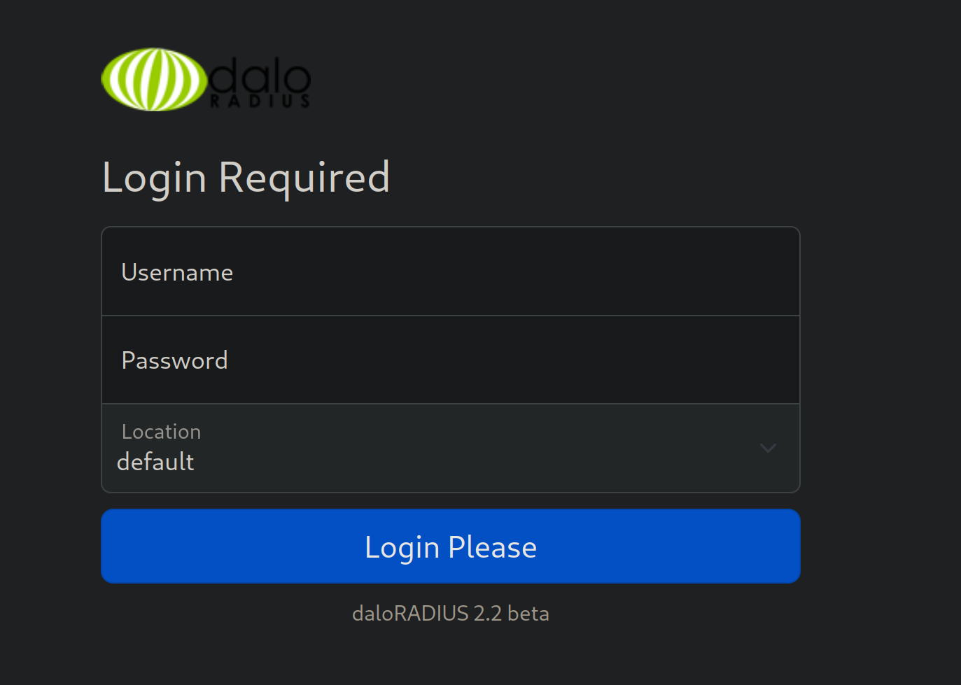 daloRADIUS login form